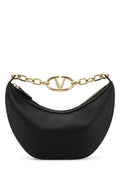 Valentino Garavani Women Black Leather Small Hobo Vlogo Moon Handbag